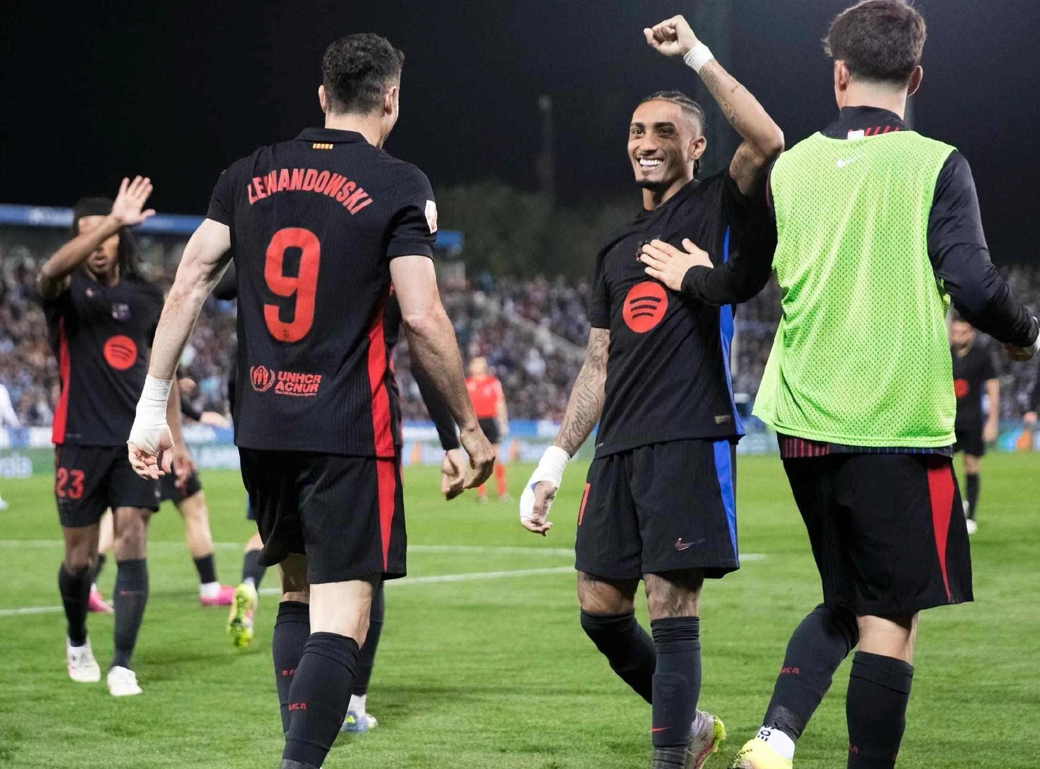 巴萨主场逆转莱加内斯，保持榜首位置